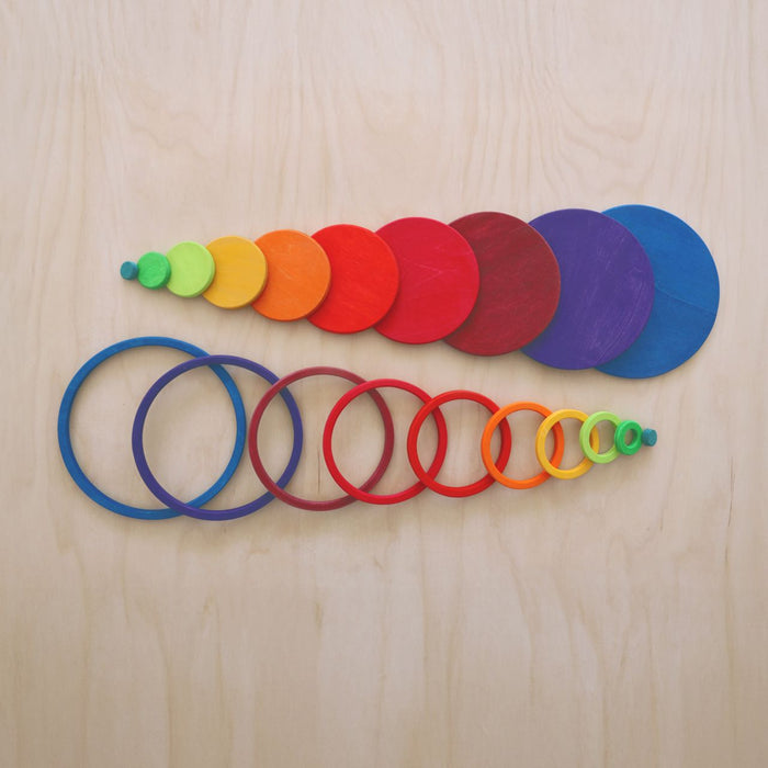Concentric Circles and Rings - Rainbow - Grimm's Wooden Toys