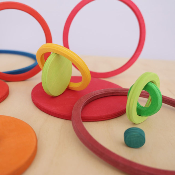 Concentric Circles and Rings - Rainbow - Grimm's Wooden Toys