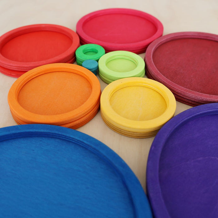 Concentric Circles and Rings - Rainbow - Grimm's Wooden Toys