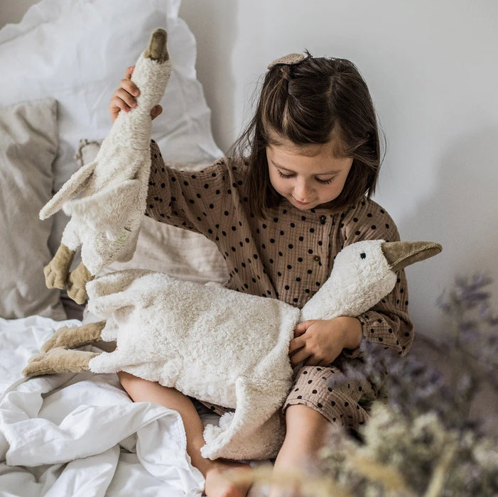 Cuddly Animals - Large White Goose - Organic Cotton and Lambs Wool - Senger Naturwelt