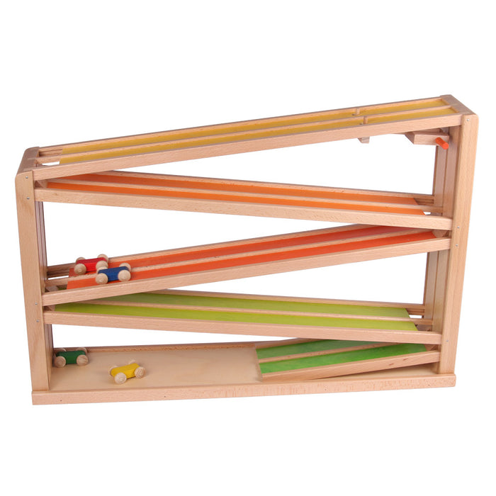 Double Colorful Raceway Track with Wooden Cars - Beck