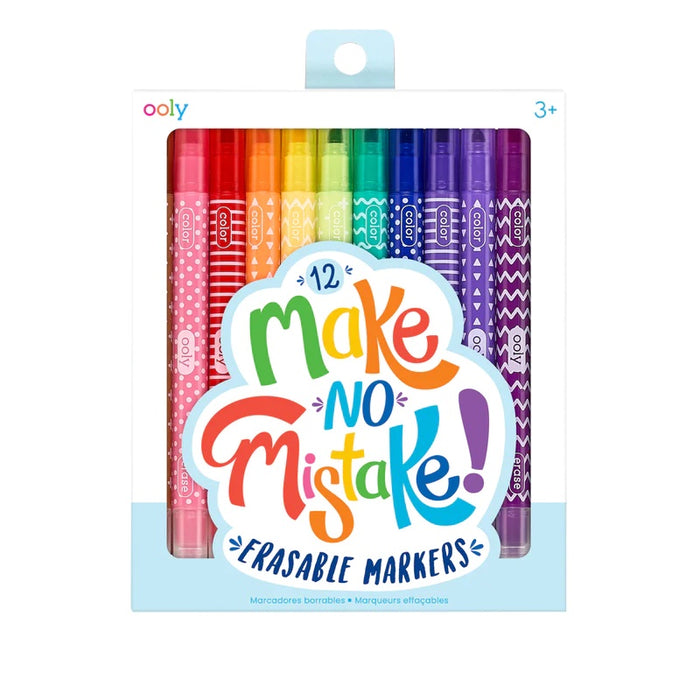 Erasable Markers - set of 12 - Make No Mistake - OOLY