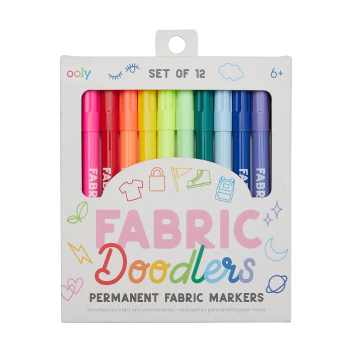 Fabric Markers - Fabric Doodlers Markers - Set of 12 - OOLY