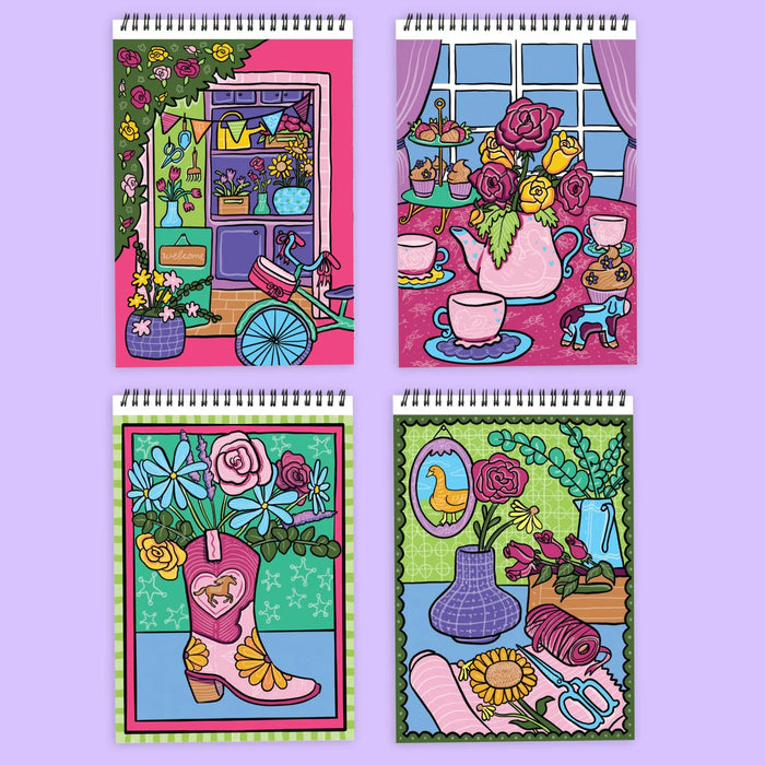 Flowart - Color-To-Reveal  - Fragrant Blooms - Mindfulness Coloring Activity for Tweens, Teens & Adults