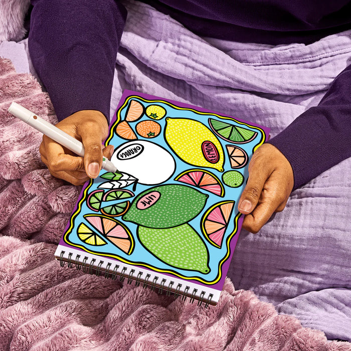 Flowart - Color-To-Reveal  - Foodie Fun - Mindfulness Coloring Activity for Tweens, Teens & Adults