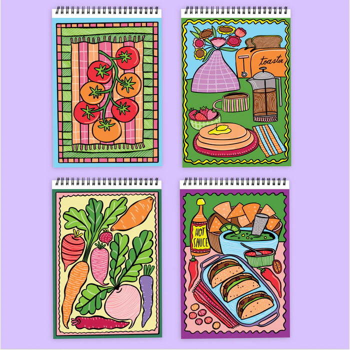 Flowart - Color-To-Reveal  - Foodie Fun - Mindfulness Coloring Activity for Tweens, Teens & Adults