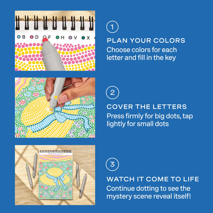 Flowart - Dot By Letter - Cozy Cottage - Mindfulness Art Activity for Tweens and Teens