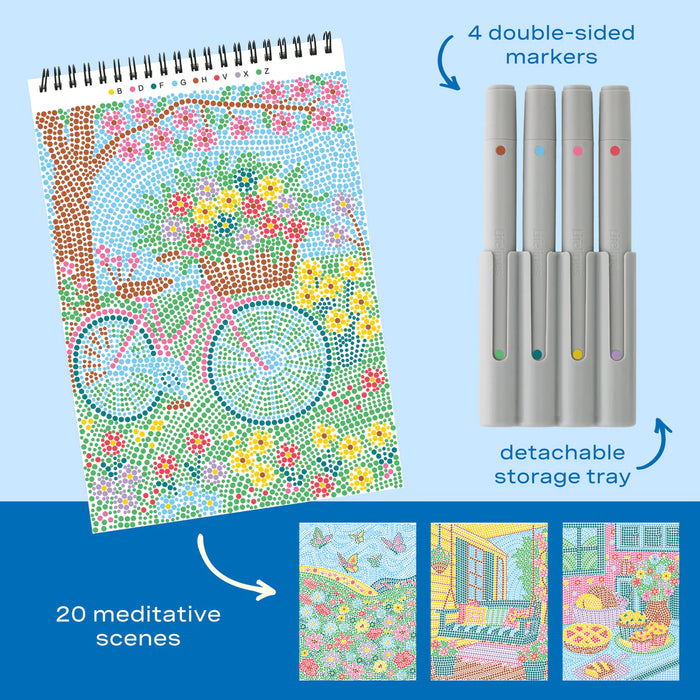 Flowart - Dot By Letter - Cozy Cottage - Mindfulness Art Activity for Tweens and Teens