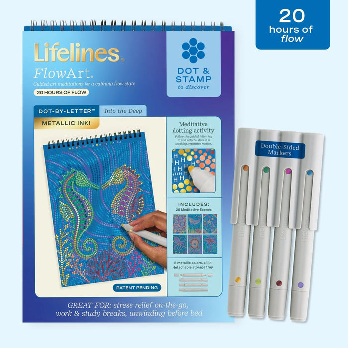 Flowart - Dot By Letter - In To The Deep - Mindfulness Art Activity for Tweens and Teens