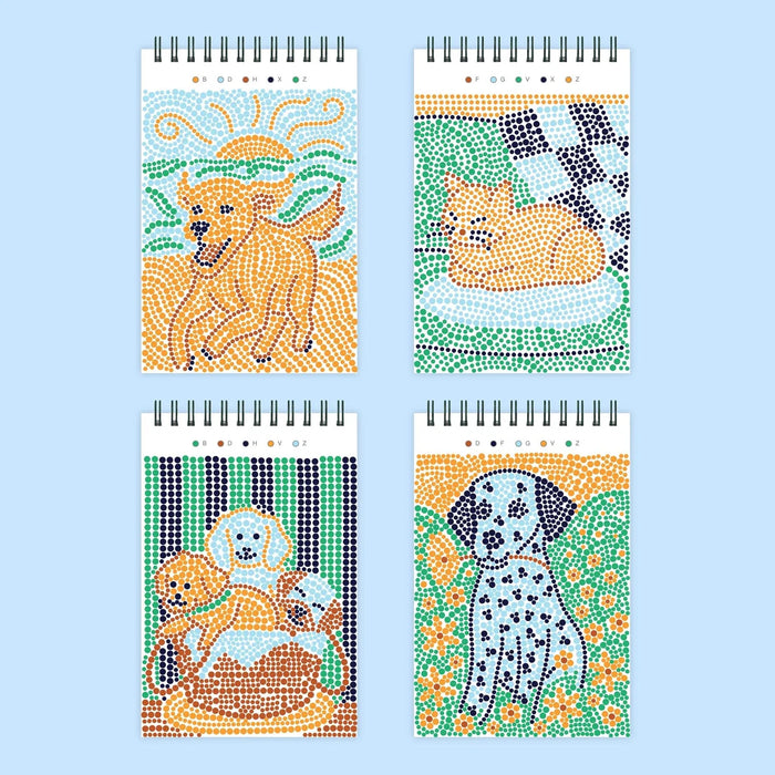 Flowart - Mini Dot By Letter - Furry Freinds - Portable Mindfulness Art Activity for Tweens, Teens & Adults