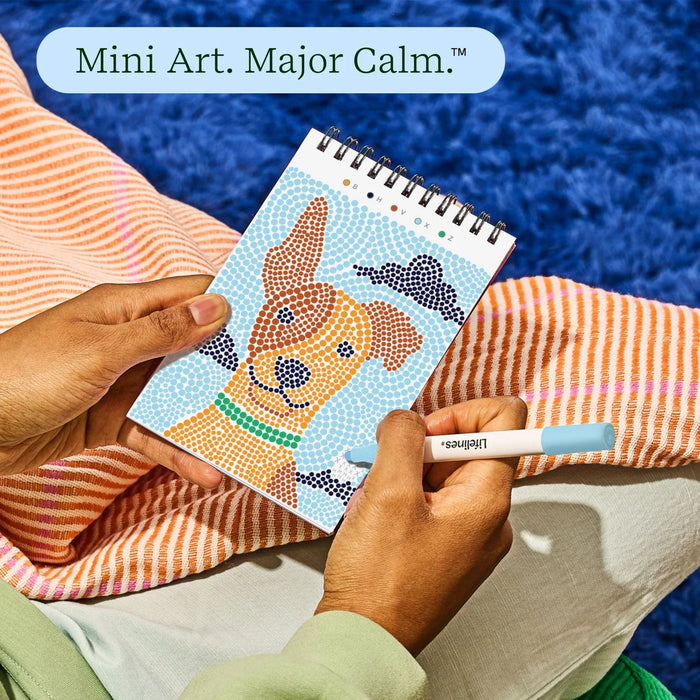 Flowart - Mini Dot By Letter - Furry Freinds - Portable Mindfulness Art Activity for Tweens, Teens & Adults