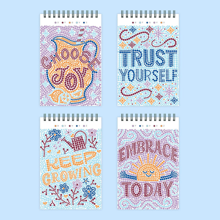 Flowart - Mini Dot By Letter - Pocket Positivity - Portable Mindfulness Art Activity for Tweens, Teens & Adults