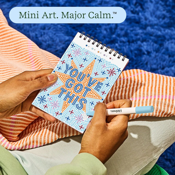 Flowart - Mini Dot By Letter - Pocket Positivity - Portable Mindfulness Art Activity for Tweens, Teens & Adults