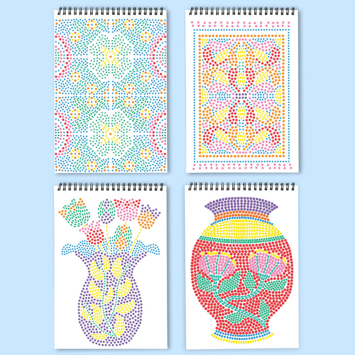Flowart - Stamp By Shape - Mediterranean - Mindfulness Art Activity for Tweens and Teens
