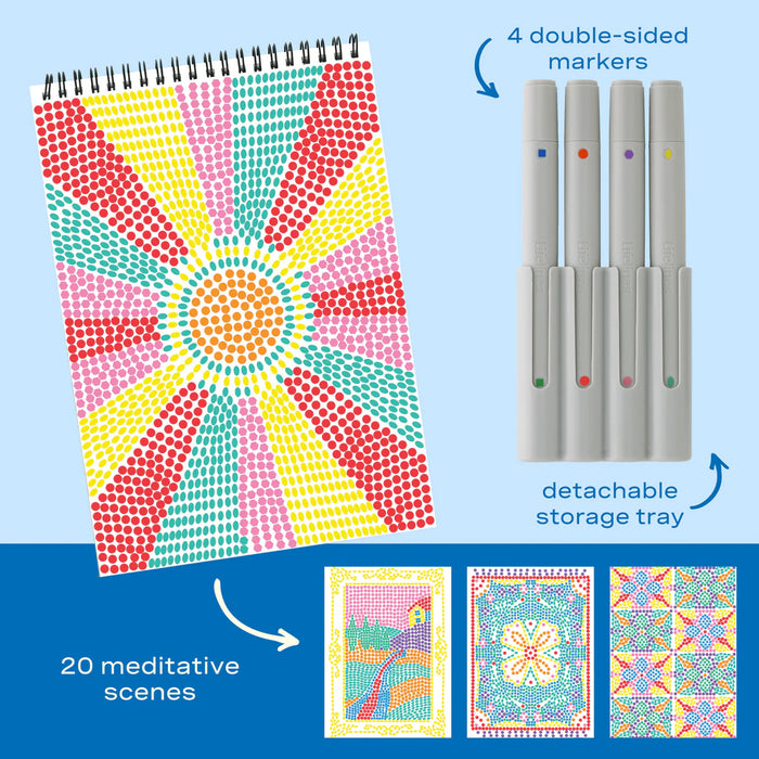 Flowart - Stamp By Shape - Mediterranean - Mindfulness Art Activity for Tweens and Teens