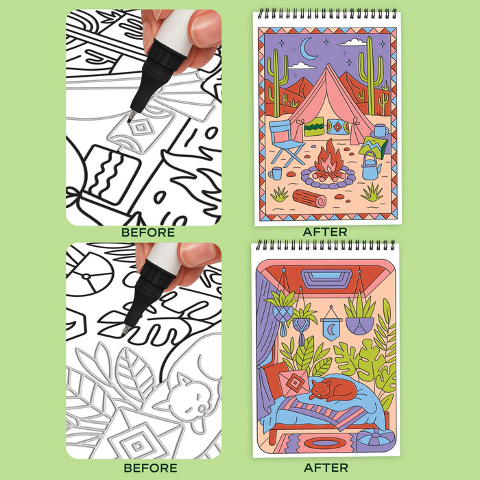 Flowart - Trace By Grove  - Desert Dreams - Screen-Free Mindfulness Art Activity for Tweens, Teens & Adults