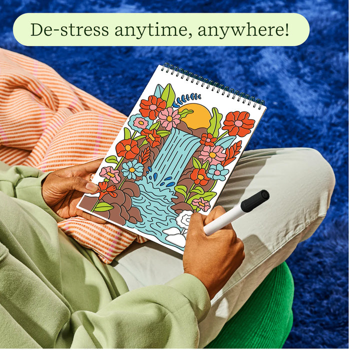 Flowart - Trace By Grove  - Jungle Oasis  - Screen-Free Mindfulness Art Activity for Tweens, Teens & Adults