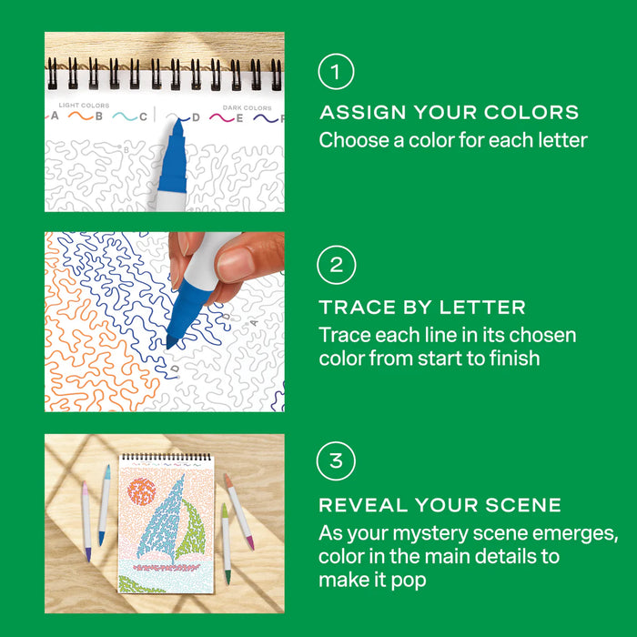 Flowart - Trace By Letter  - Pack Your Bags - Mindfulness Art Activity for Tweens and Teens