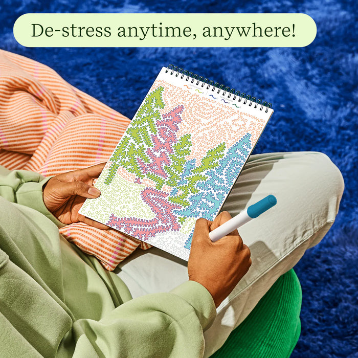 Flowart - Trace By Letter  - Pack Your Bags - Mindfulness Art Activity for Tweens and Teens