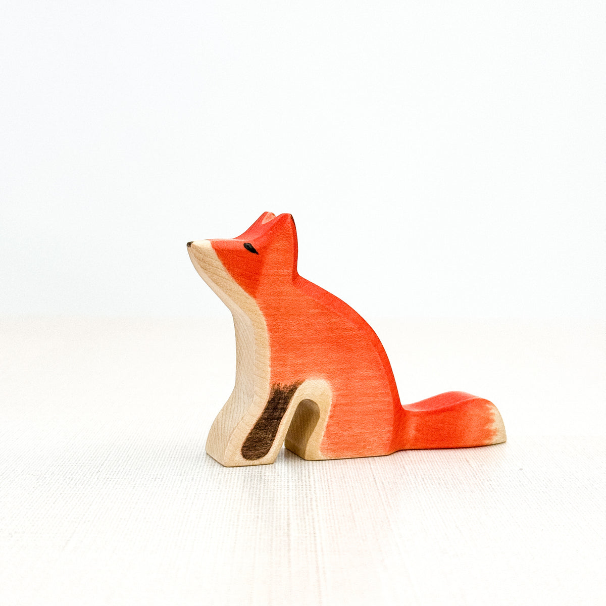 Fox Sitting - Hand Painted Wooden Animal - HolzWald — Oak & Ever