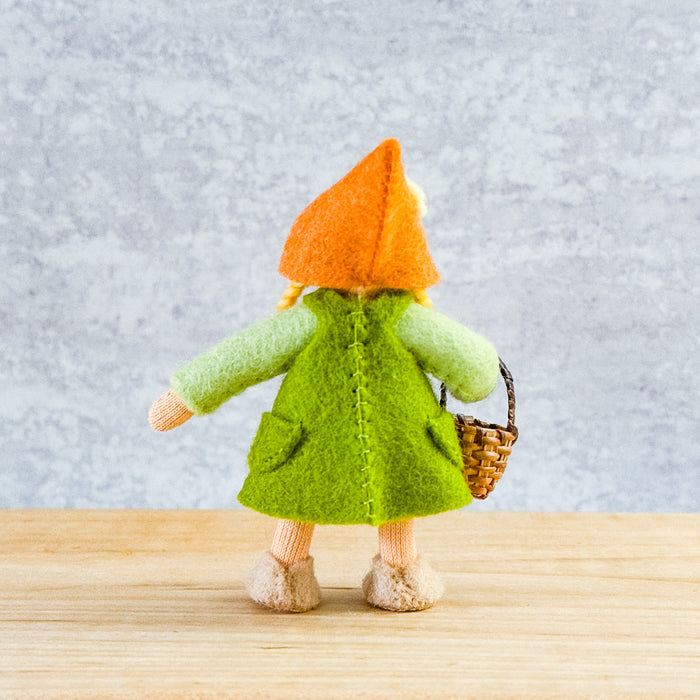 Garden Gnome Girl With Basket - 3.5" Doll - Ambrosius Flower Fairies