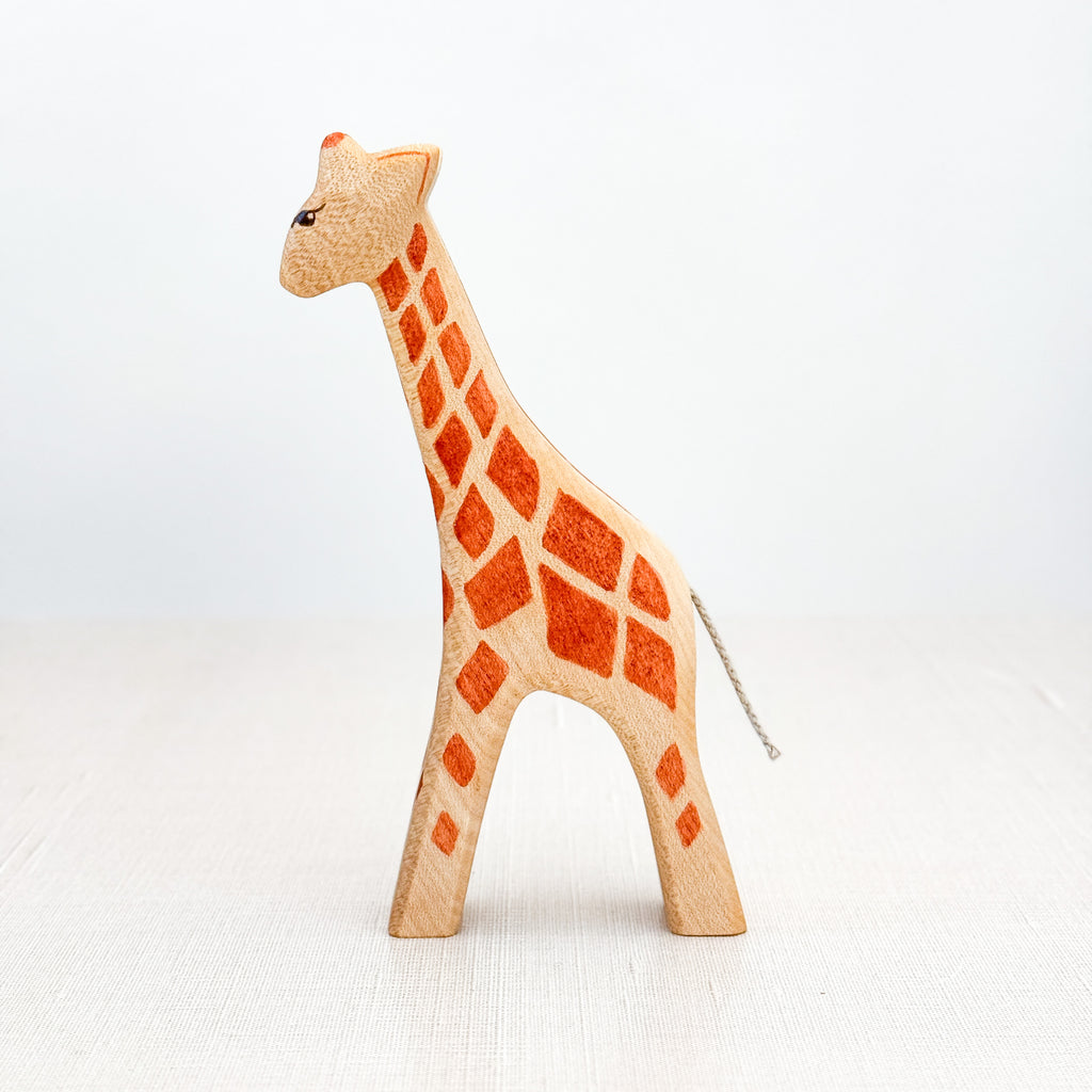 Square giraffe hand-painted wood order portrait