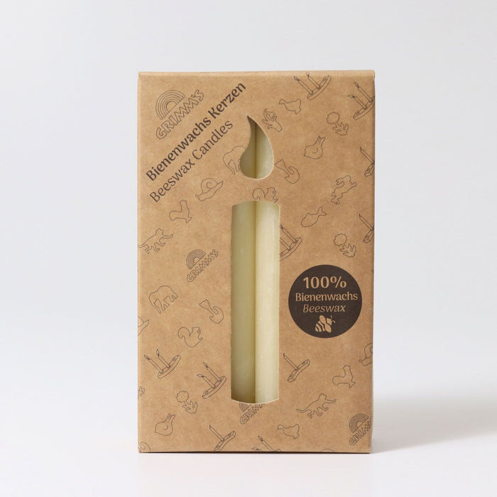 Grimm's Creme Beeswax Celebration Ring Candles - 12 Pack - Grimm's Wooden Toys