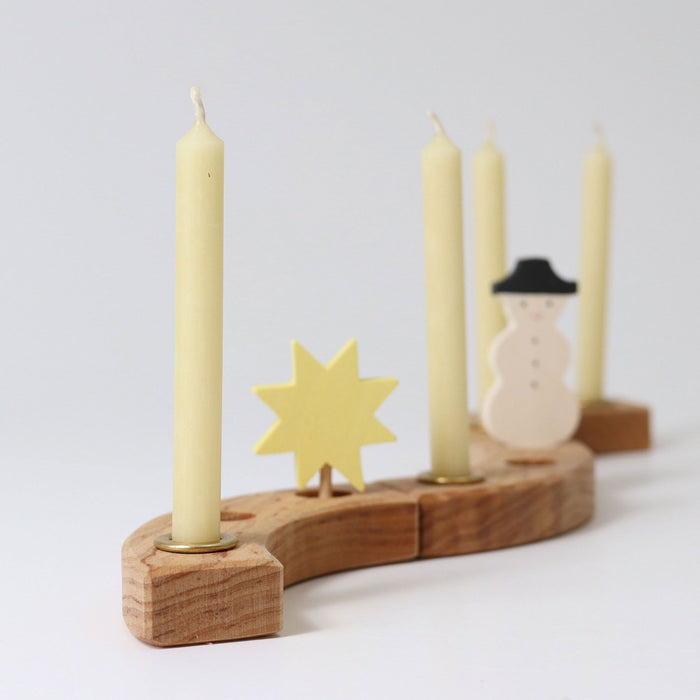 Grimm's Creme Beeswax Celebration Ring Candles - 12 Pack - Grimm's Wooden Toys