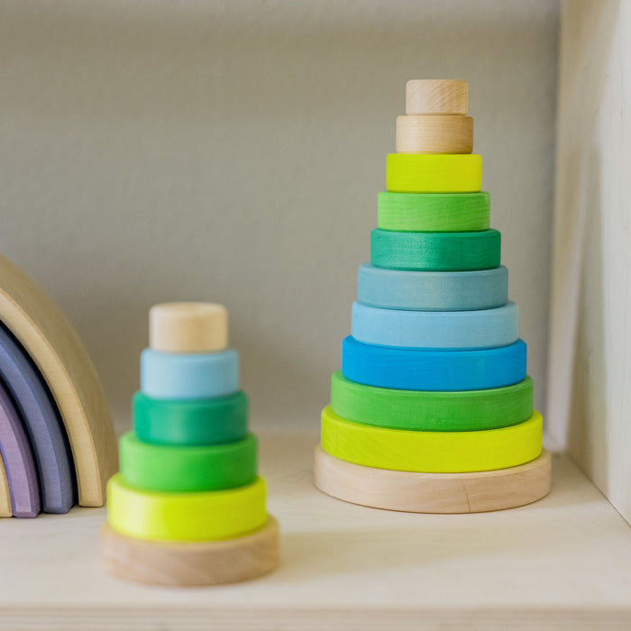 Grimm's X Neon Conical Tower Neon-Green - Grimm's Wooden Toys