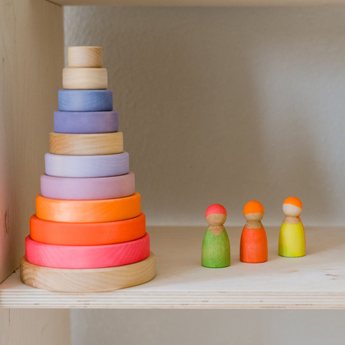 Grimm's X Neon Conical Tower Neon-Pink - Grimm's Wooden Toys