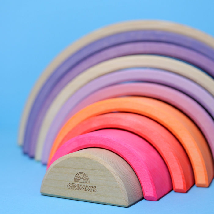 Grimm's X Neon Rainbow neon-pink  - 10 Piece Rainbow - Grimm's Wooden Toys
