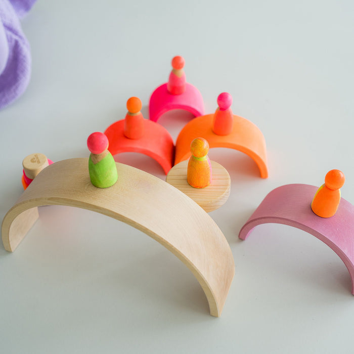 Grimm's X Neon Rainbow neon-pink  - 10 Piece Rainbow - Grimm's Wooden Toys