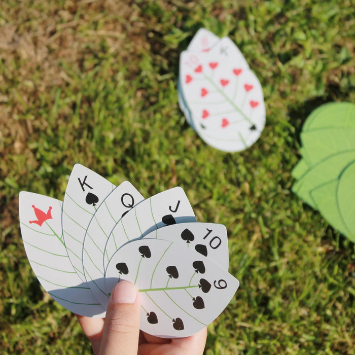 Leaf Shape Playing Cards In A Tin