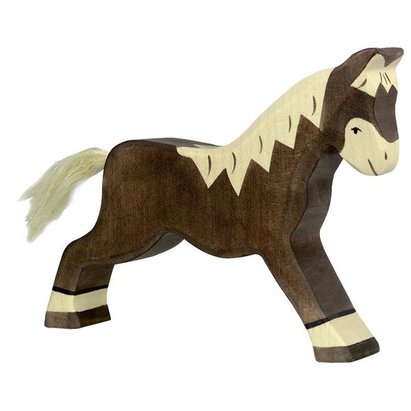 HOLZTIGER - Wooden Animal - Dark Brown Horse Running
