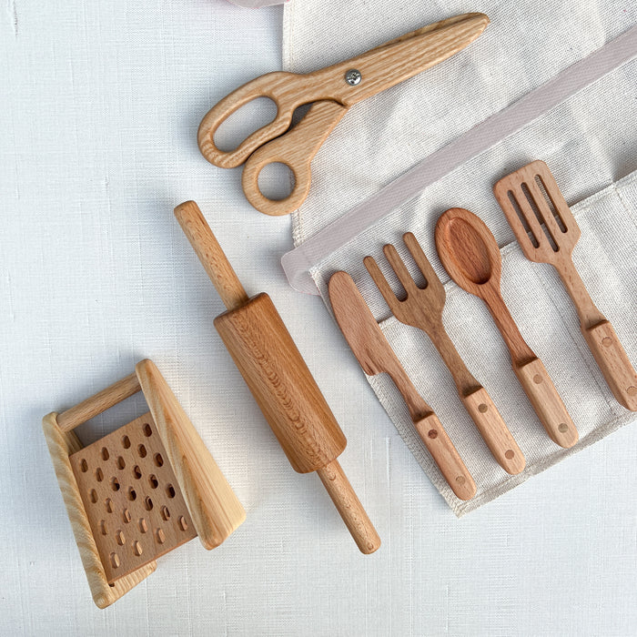 Handmade Wooden Kitchen Set - Wooden Kitchen Toys - With Grater