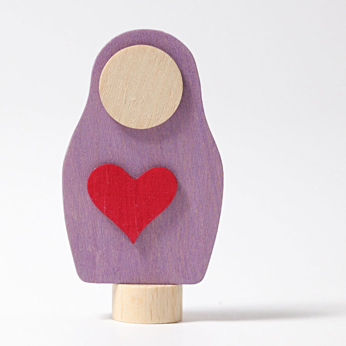 Heart-Matryoshka Decorative Figure - For Birthday Ring or Celebration Ring - Grimm's Wooden Toys