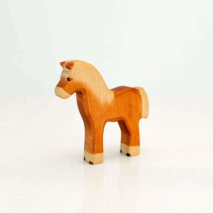 Young Horse - Haflinger Foal - Hand Painted Wooden Animal - HolzWald