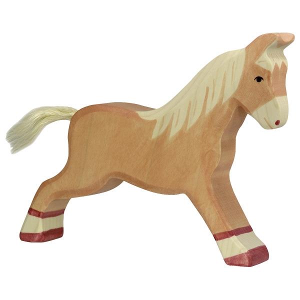 HOLZTIGER - Wooden Animal - Light Brown Horse Running