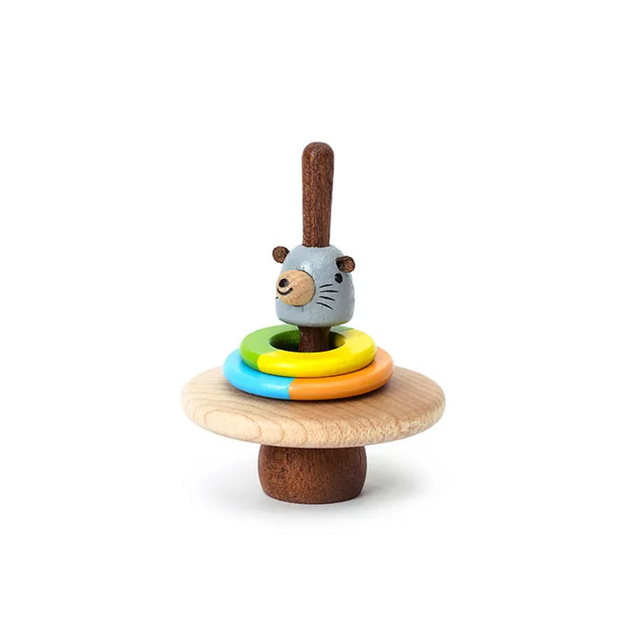 Hula Hooping Sea Lion - Wooden Spinning Top - Wooderful life