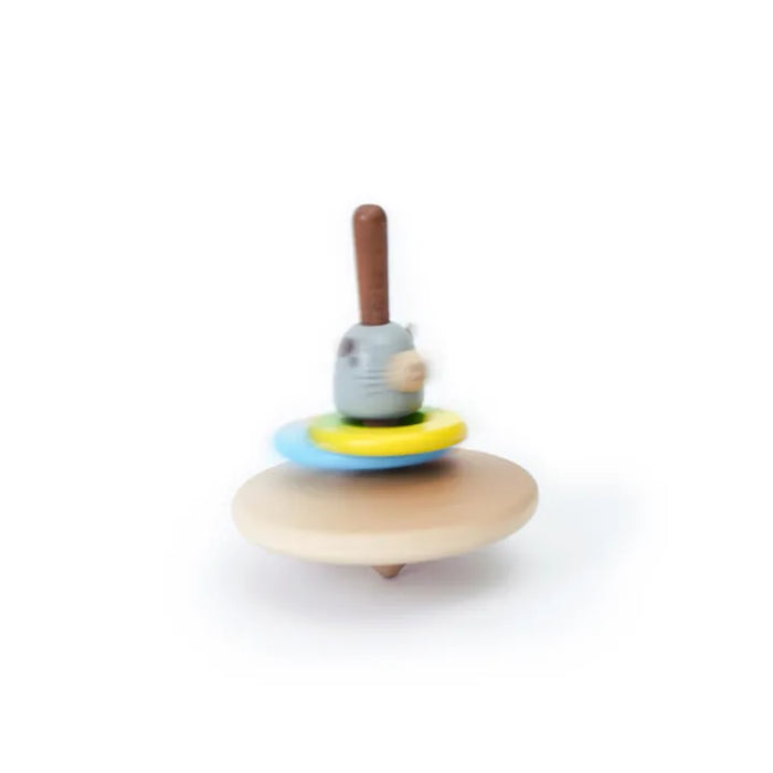 Hula Hooping Sea Lion - Wooden Spinning Top - Wooderful life