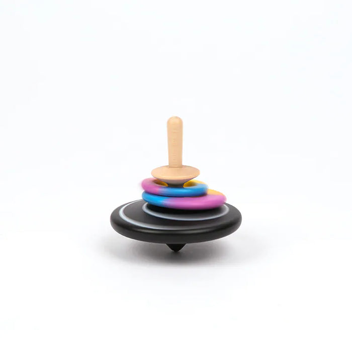 Hula Hooping Spinning Top  - Black/Pink/Yellow/Blue - Wooderful life