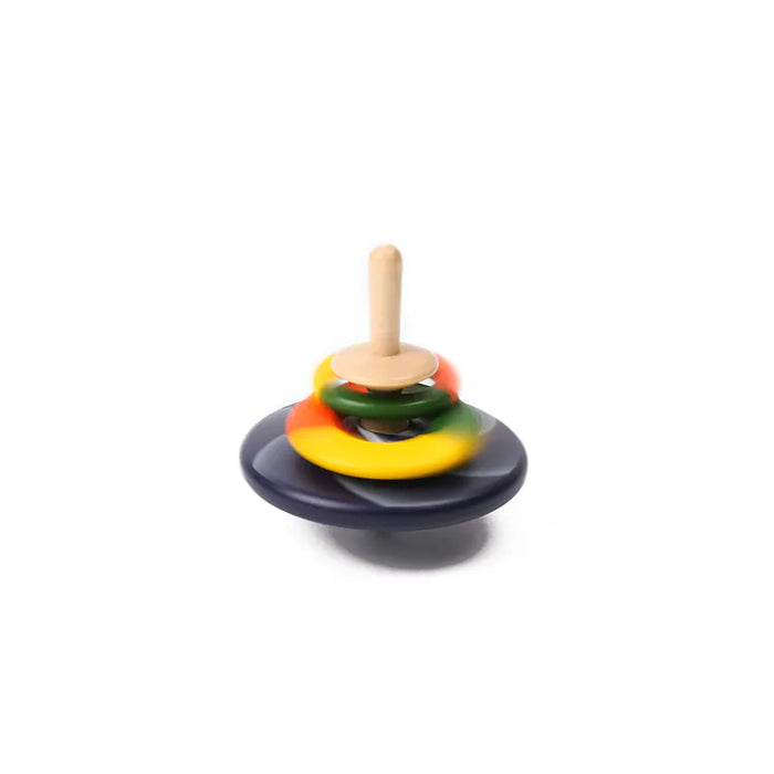 Hula Hooping Spinning Top  - Navy Blue/Orange/Yellow/Green - Wooderful life