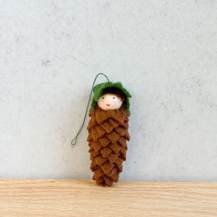 Pine Cone Baby - Hanging Doll - Winter Fairy
