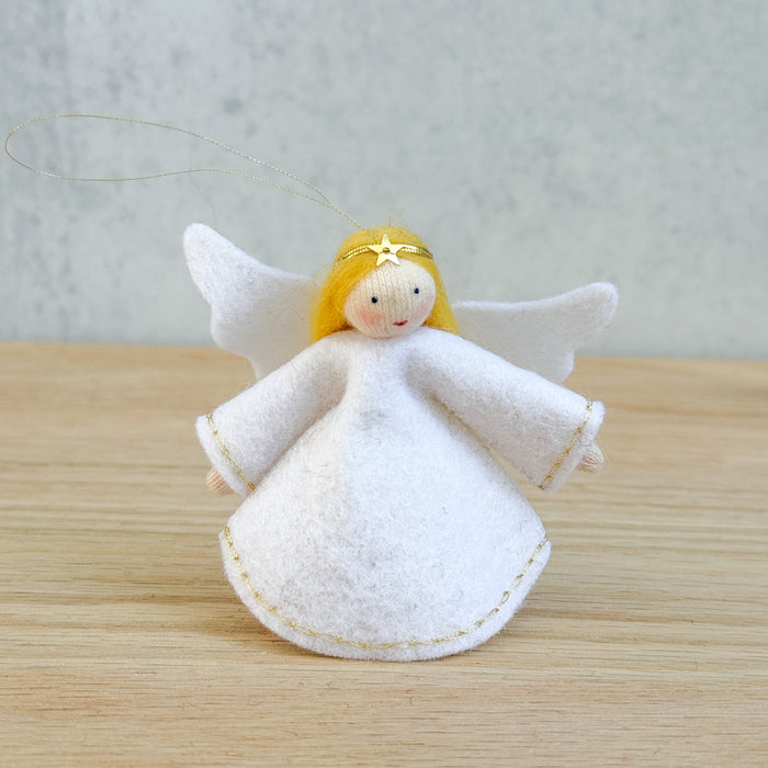 Winter Fairy - Angel - Miniature Hanging felt doll - Ambrosius Flower Fairies