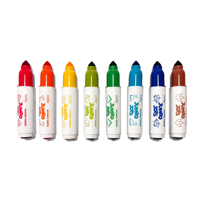Jumbo Jots Dual Tip Stamp Markers – Dinosaur-| Set of 8 Washable Markers - OOLY