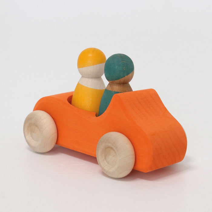 Large Convertible Orange - Wooden Car  - Grimm's