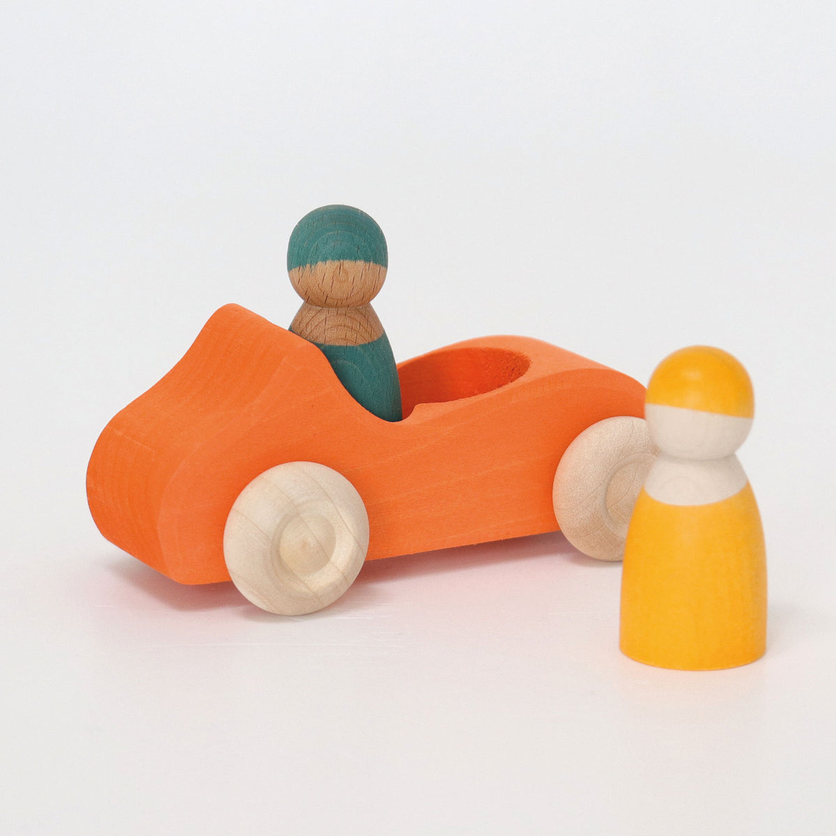 Large Convertible Orange - Wooden Car - Grimm's — Oak & Ever