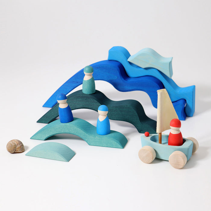 Large Four Elements Puzzle Blocks Set - Grimm's Wooden Toys