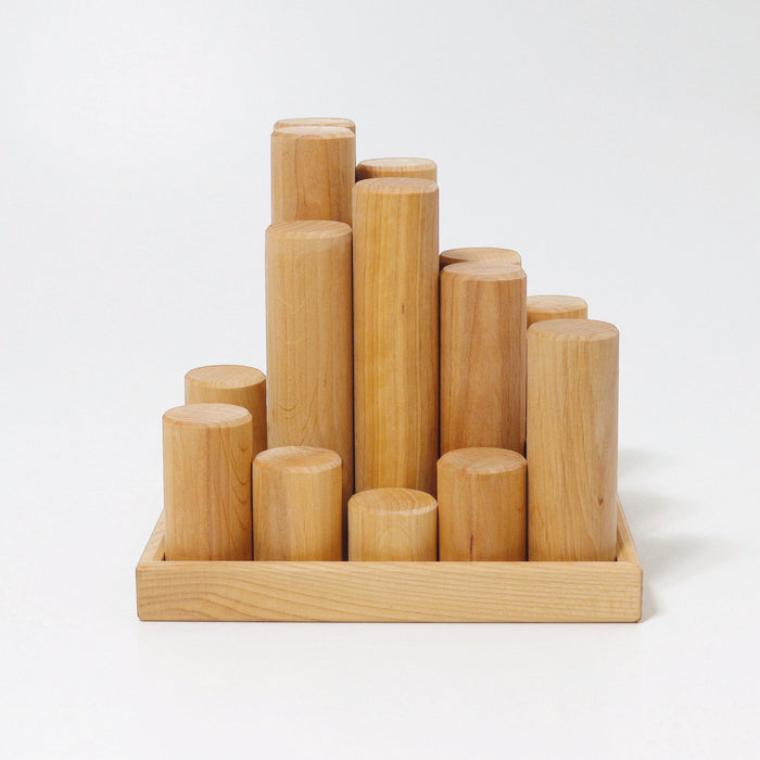 Large Wooden Building Rollers - Natural - Grimm's Wooden Toys
