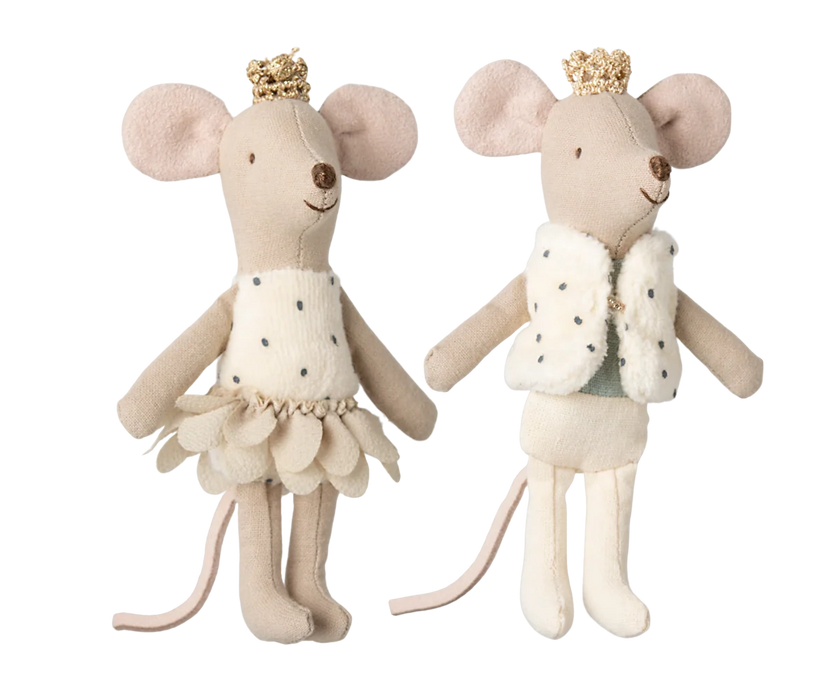 Maileg Royal Twin Mice in Matchbox – Little Sister & Brother with Crowns